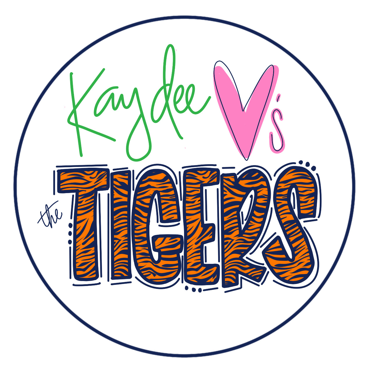 AUBURN KAPPA DELTA TIGER PRINT SPIRIT BUTTON