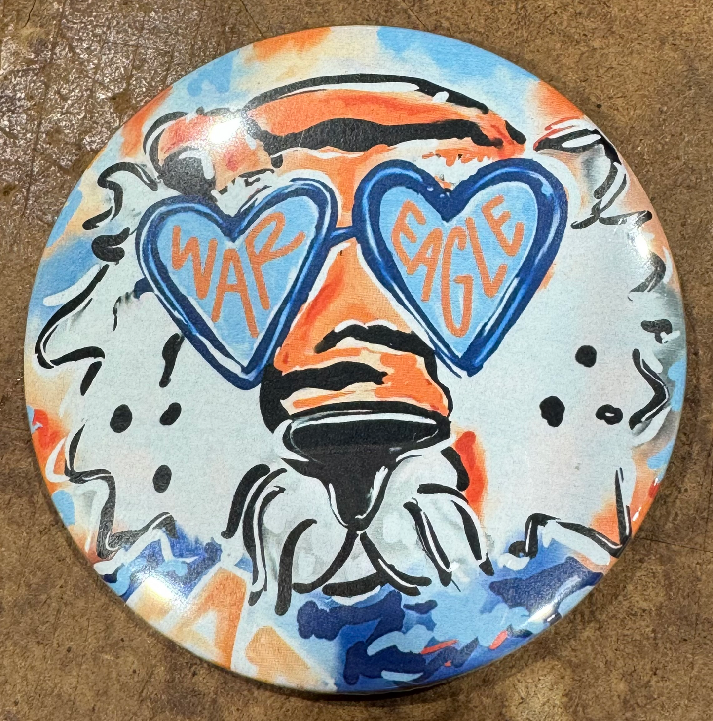 AUBURN WAR EAGLE AUBIE SPIRIT BUTTON