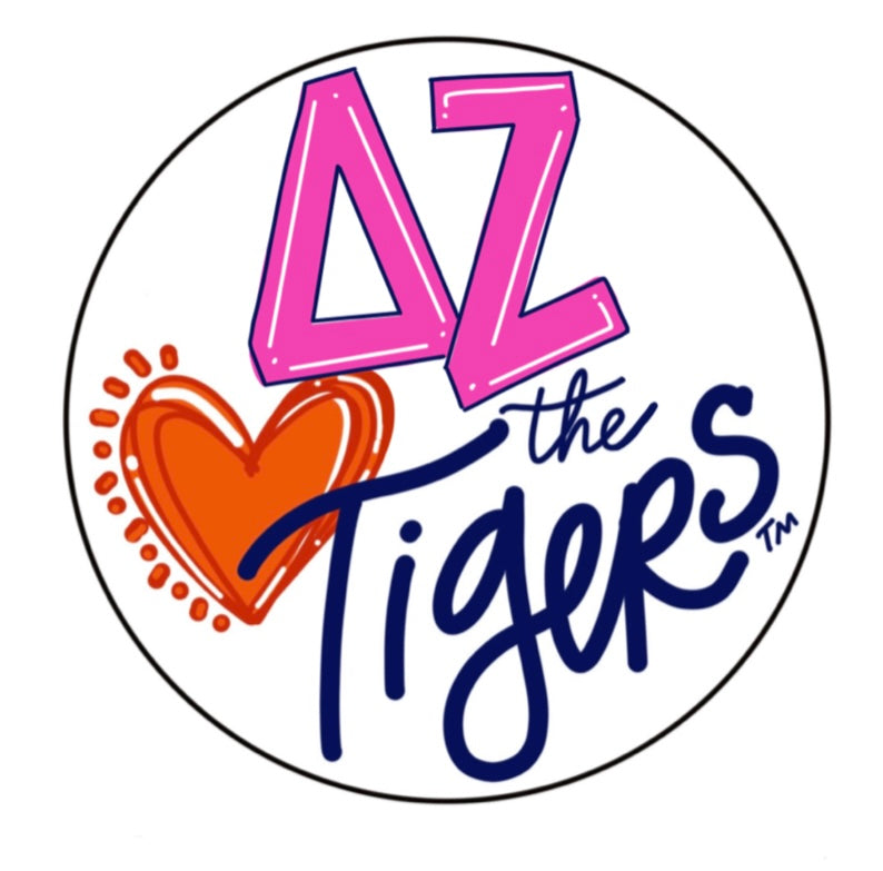 AUBURN DELTA ZETA LOVES THE TIGERS BUTTON