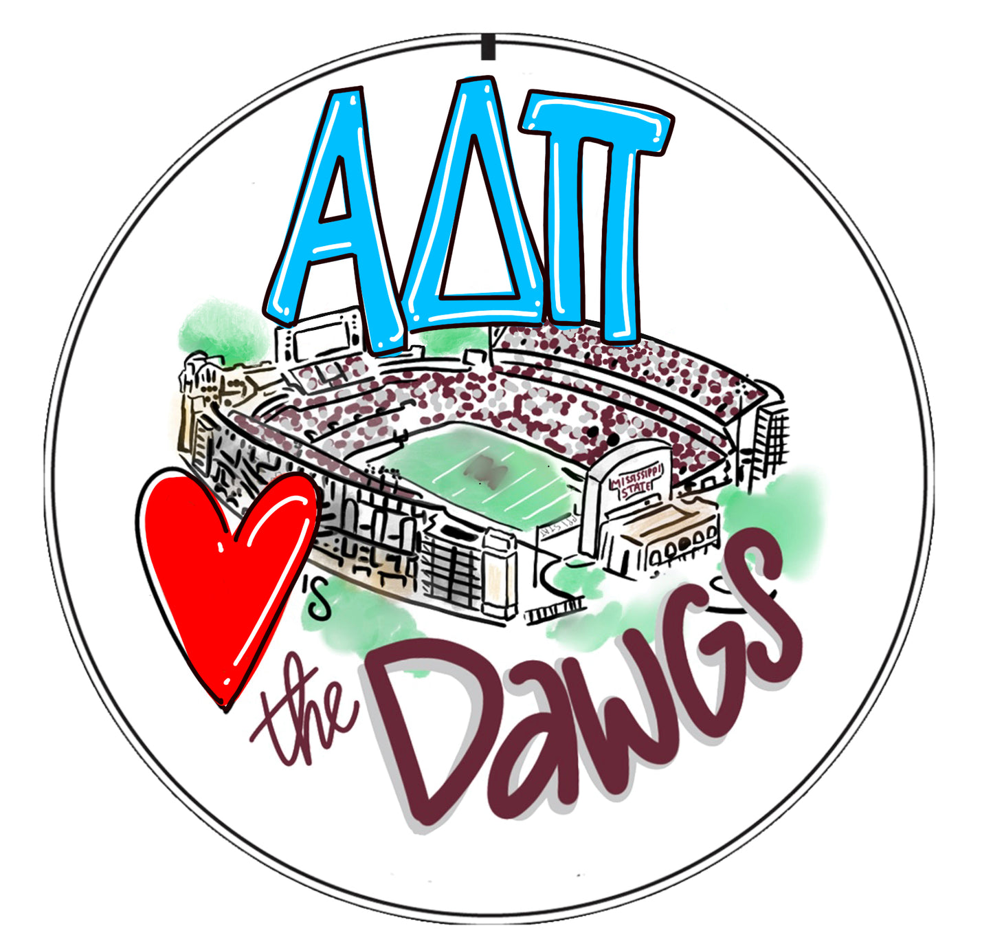 MSU ALPHA DELTA PI STADIUM SPIRIT BUTTON