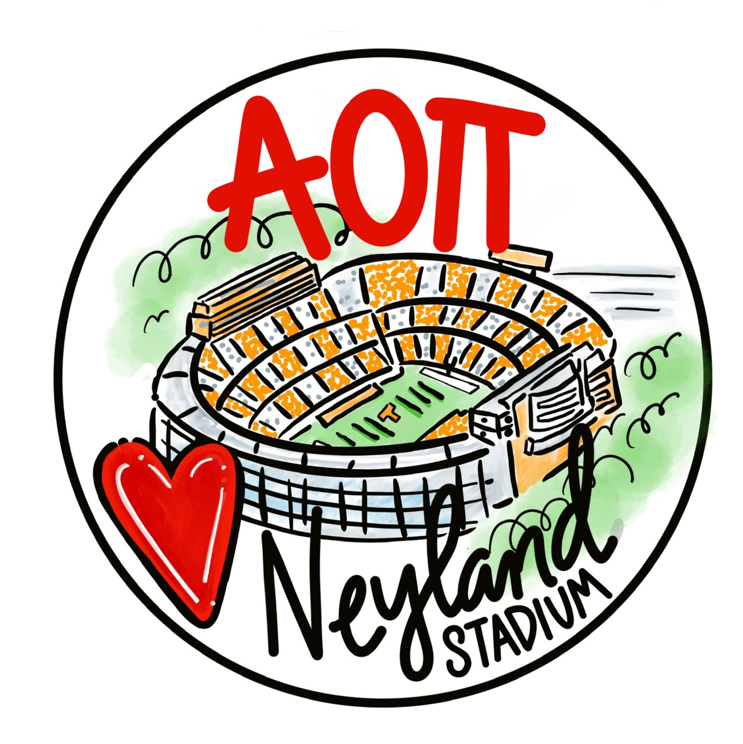 UT ALPHA OMICRON PI Loves Neyland Stadium