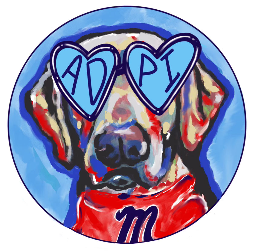OLE MISS ALPHA DELTA PI JUICE SPIRIT BUTTON