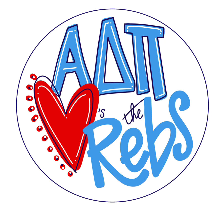 OLE MISS ALPHA DELTA PI Loves the Rebs Spirit Button