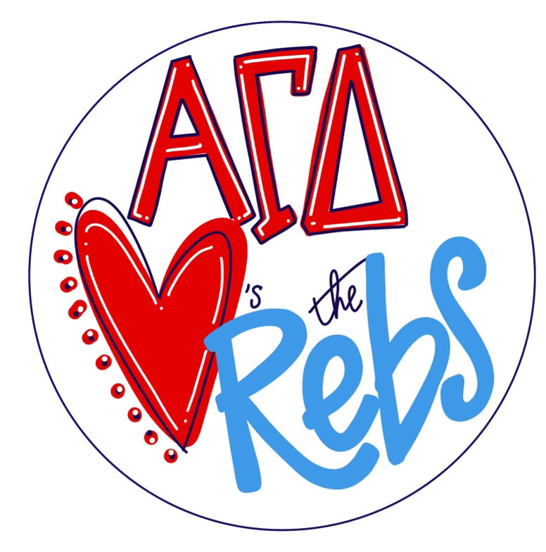 OLE MISS ALPHA GAMMA DELTA Loves the Rebs Spirit Button