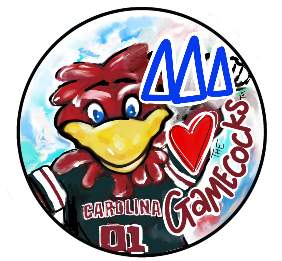 USC DELTA DELTA DELTA Gamecock Button