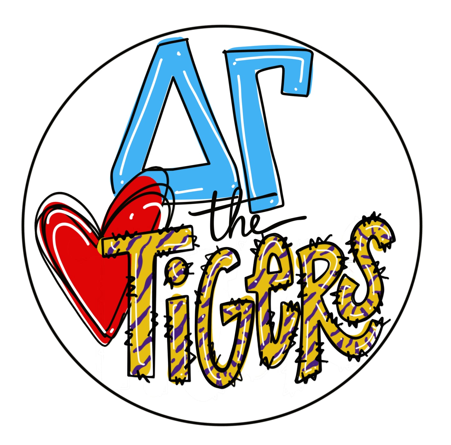 LSU Delta Gamma Loves the Tigers Button