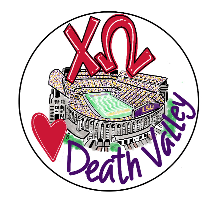 LSU Chi Omega Stadium Button