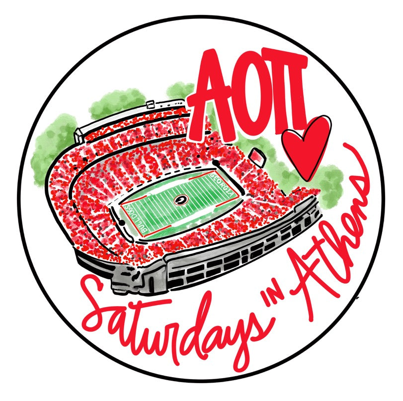 UGA Alpha Omicron Pi Stadium Button