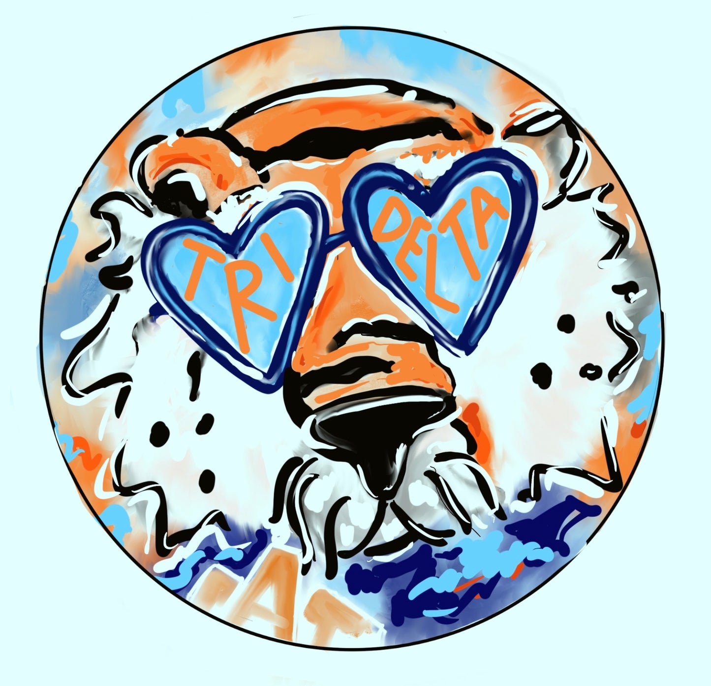 AUBURN TRI DELTA AUBIE SPIRIT BUTTON