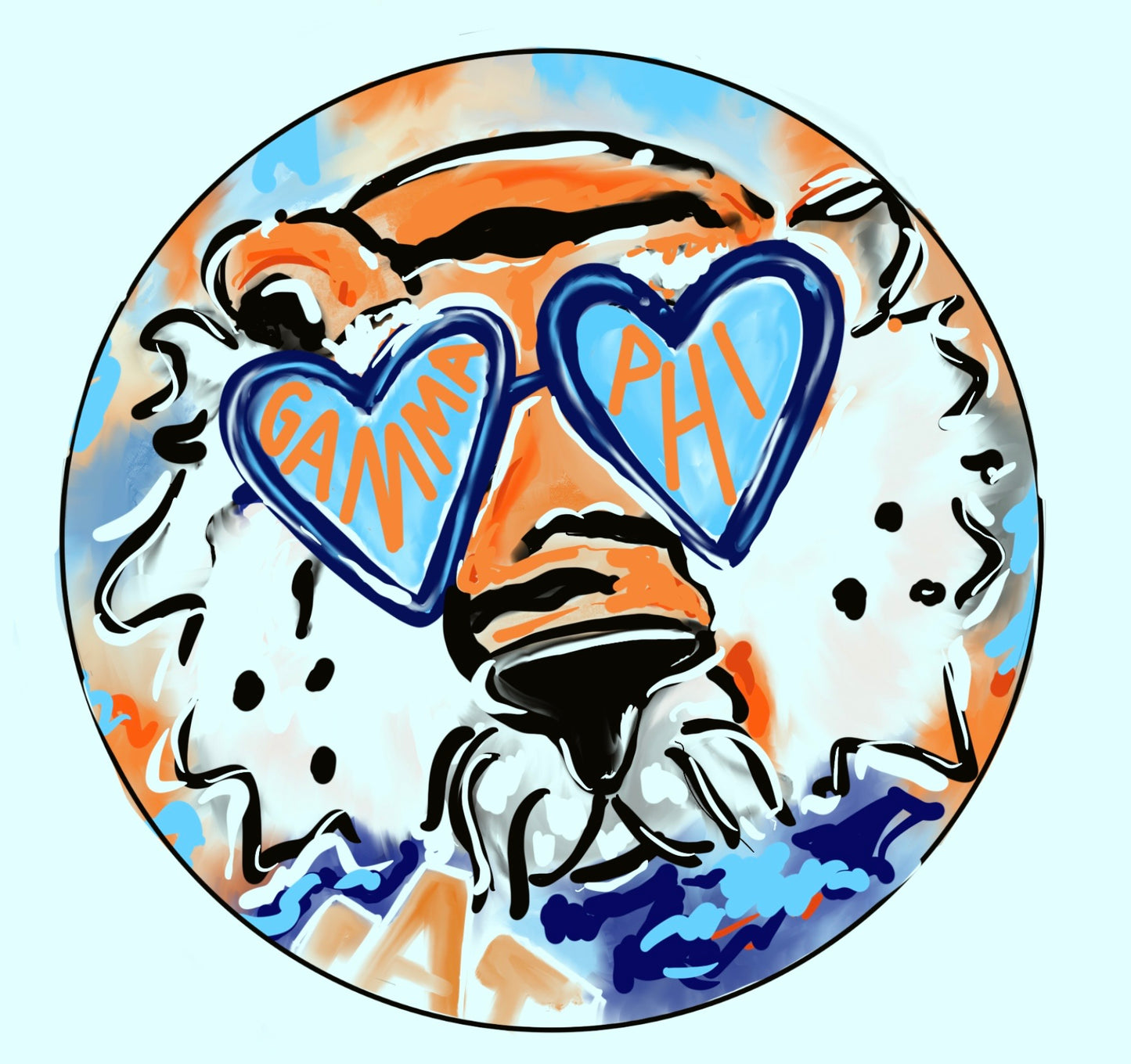 AUBURN GAMMA PHI BETA AUBIE SPIRIT BUTTON
