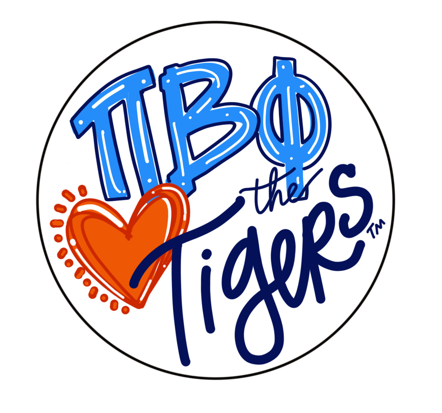 AUBURN PI BETA PHI LOVES THE TIGERS SPIRIT BUTTON