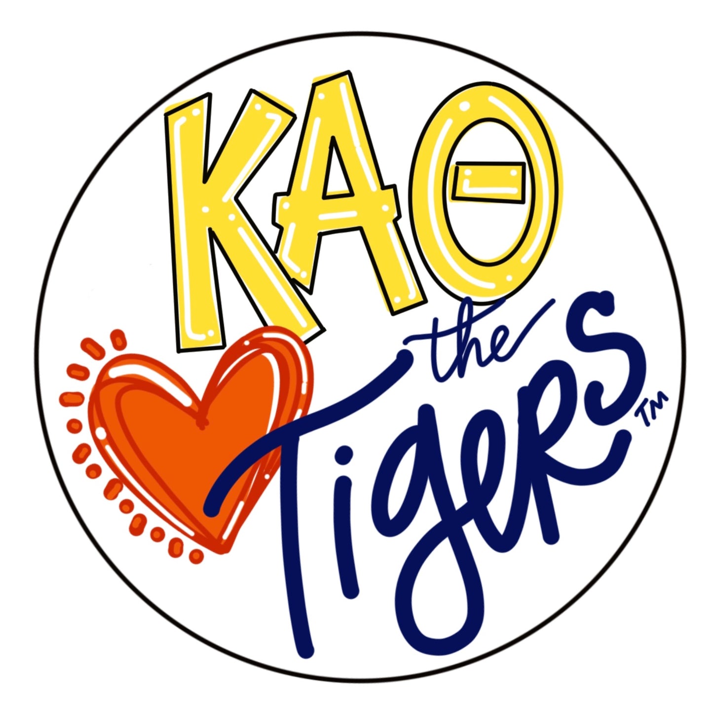 AUBURN KAPPA ALPHA THETA LOVES THE TIGERS SPIRIT BUTTON