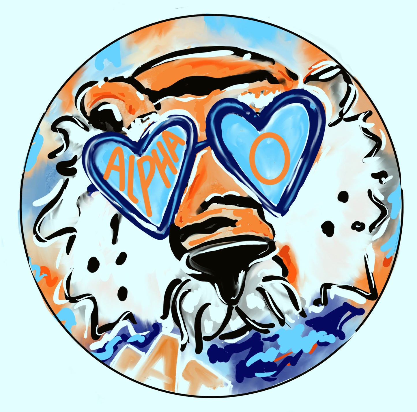 AUBURN ALPHA OMICRON PI AUBIE SPIRIT BUTTON