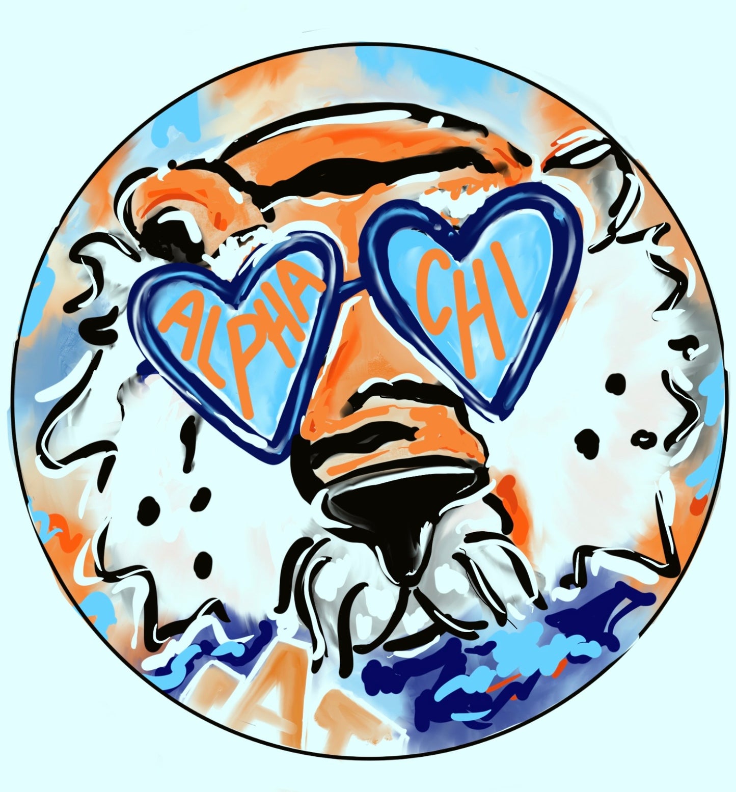 AUBURN ALPHA CHI OMEGA AUBIE SPIRIT BUTTON