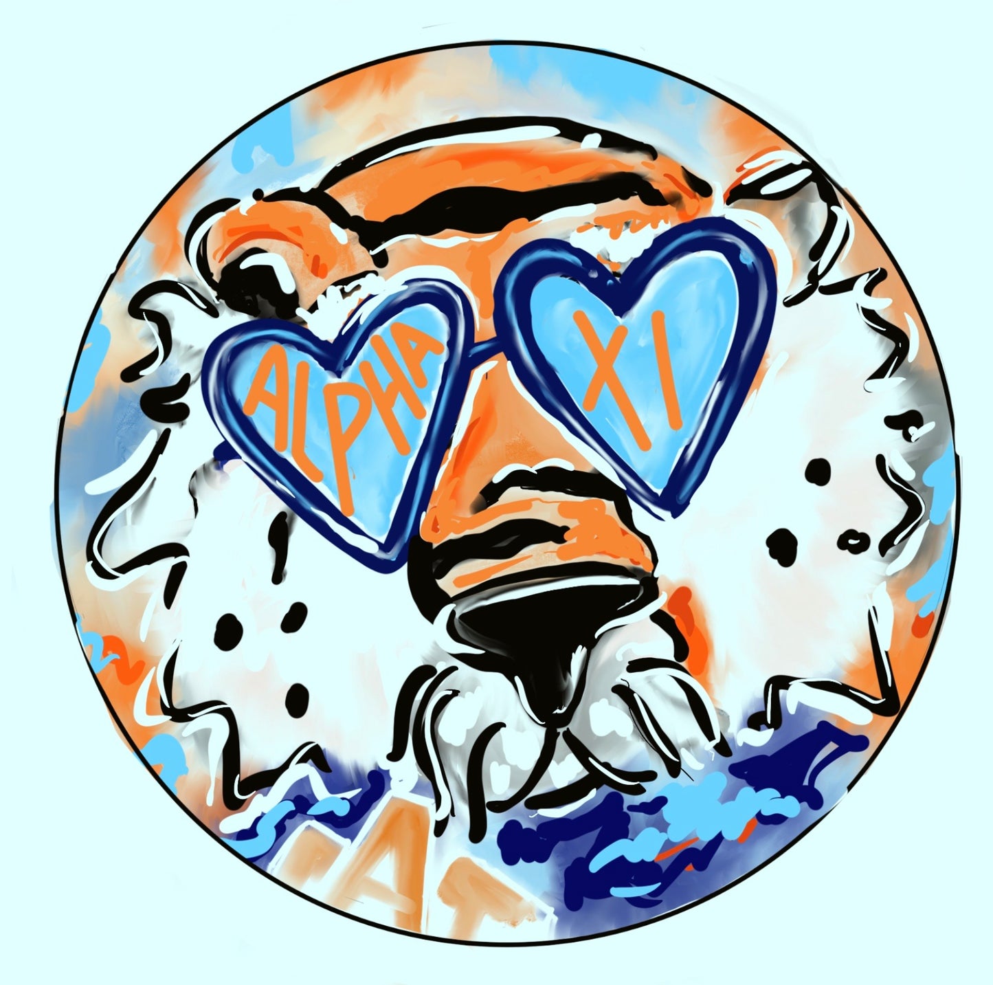 AUBURN ALPHA XI DELTA AUBIE SPIRIT BUTTON