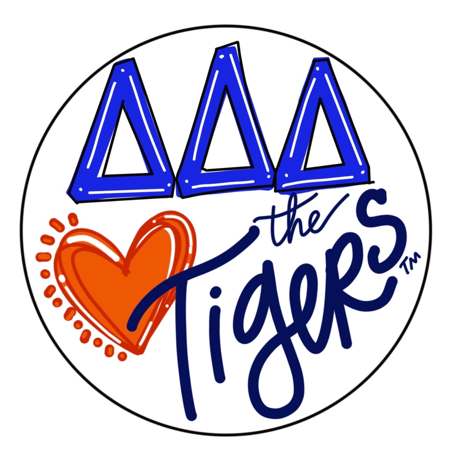 AUBURN TRI DELTA LOVES THE TIGERS SPIRIT BUTTON