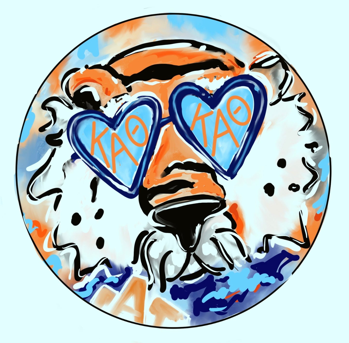 AUBURN KAPPA ALPHA THETA AUBIE SPIRIT BUTTON