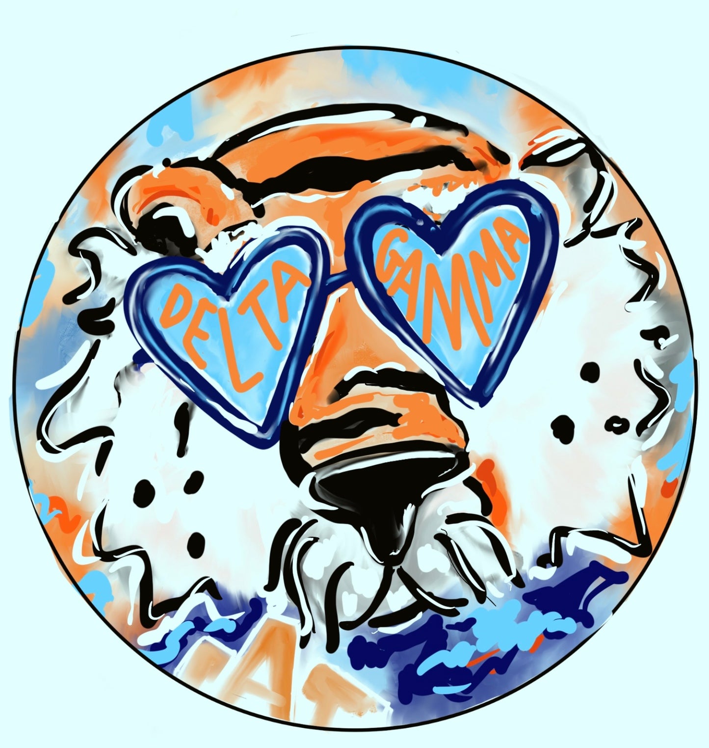 AUBURN DELTA GAMMA AUBIE SPIRIT BUTTON