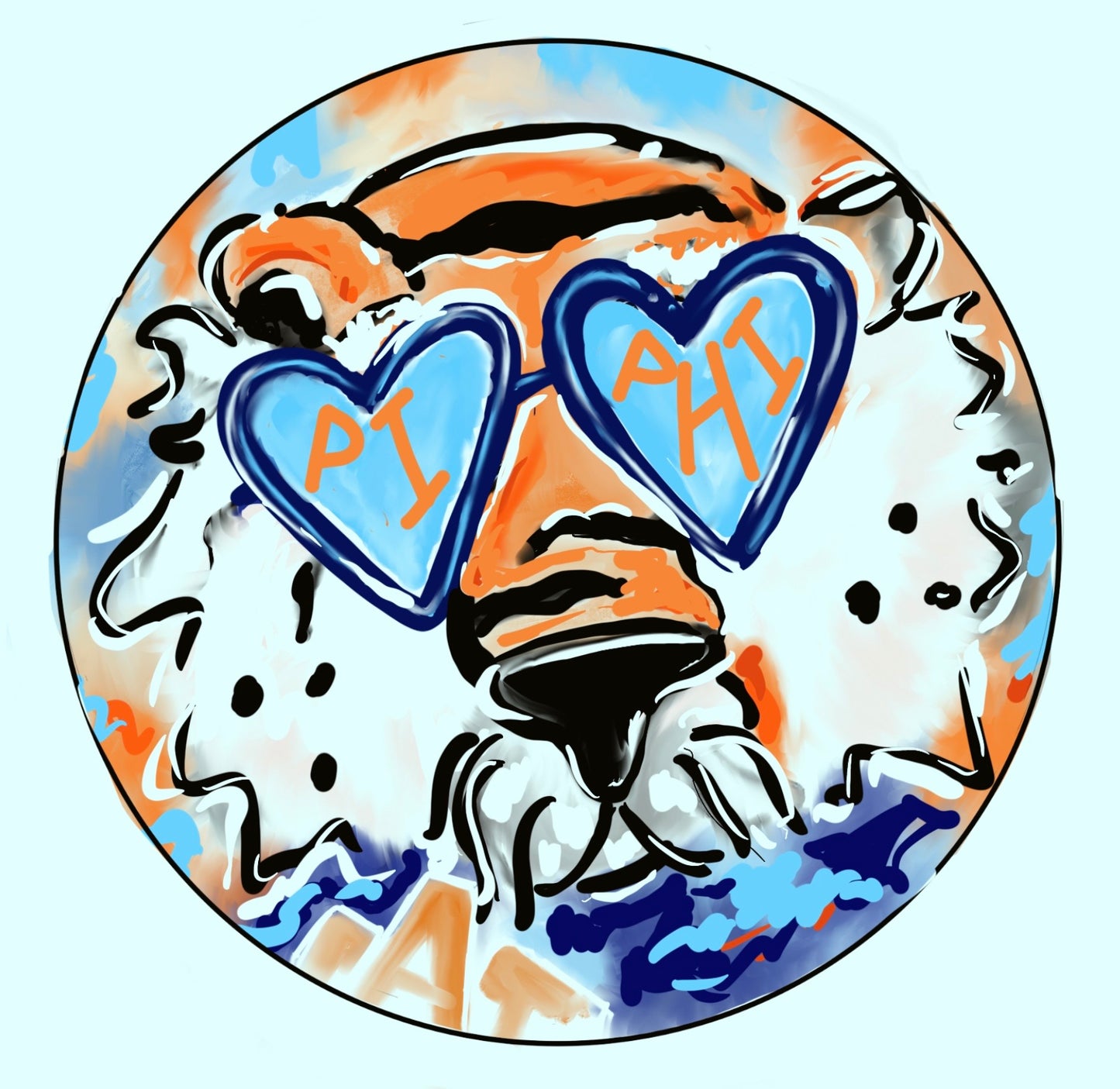 AUBURN PI BETA PHI AUBIE SPIRIT BUTTON