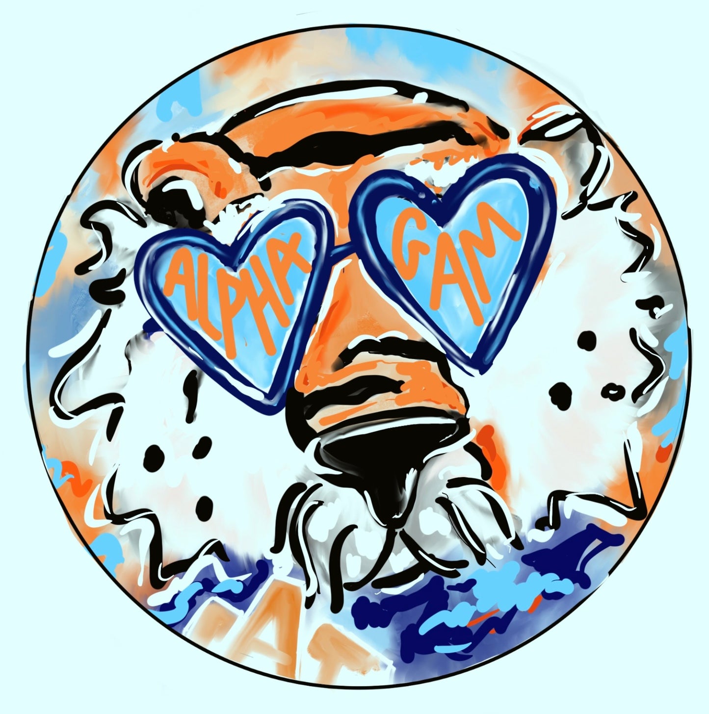 AUBURN ALPHA GAMMA DELTA AUBIE SPIRIT BUTTON