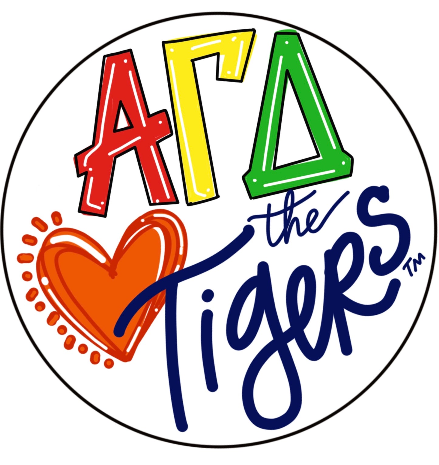 AUBURN ALPHA GAMMA DELTA LOVES THE TIGERS SPIRIT BUTTON