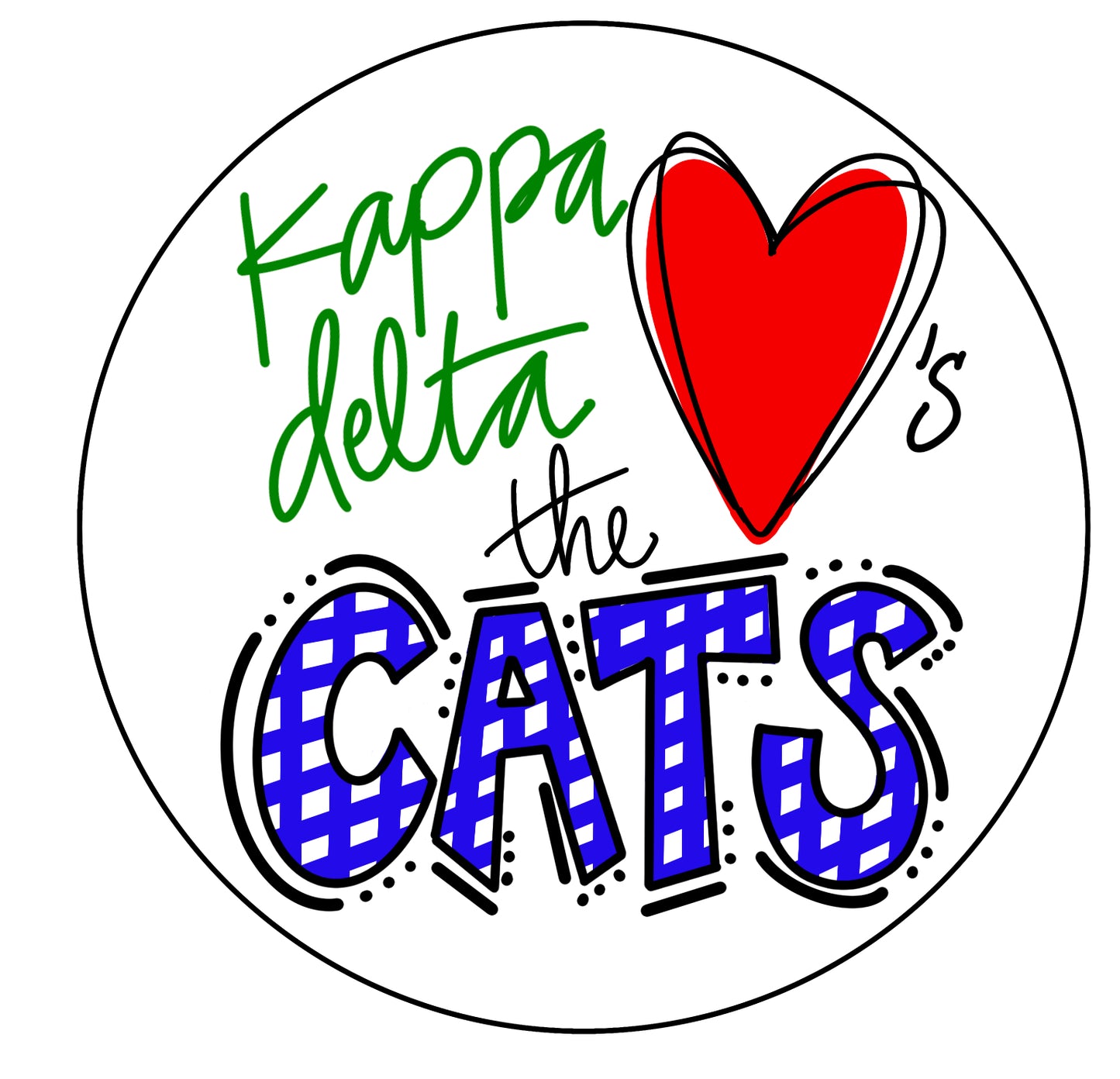 UK KAPPA DELTA Loves the Cats- Gingham
