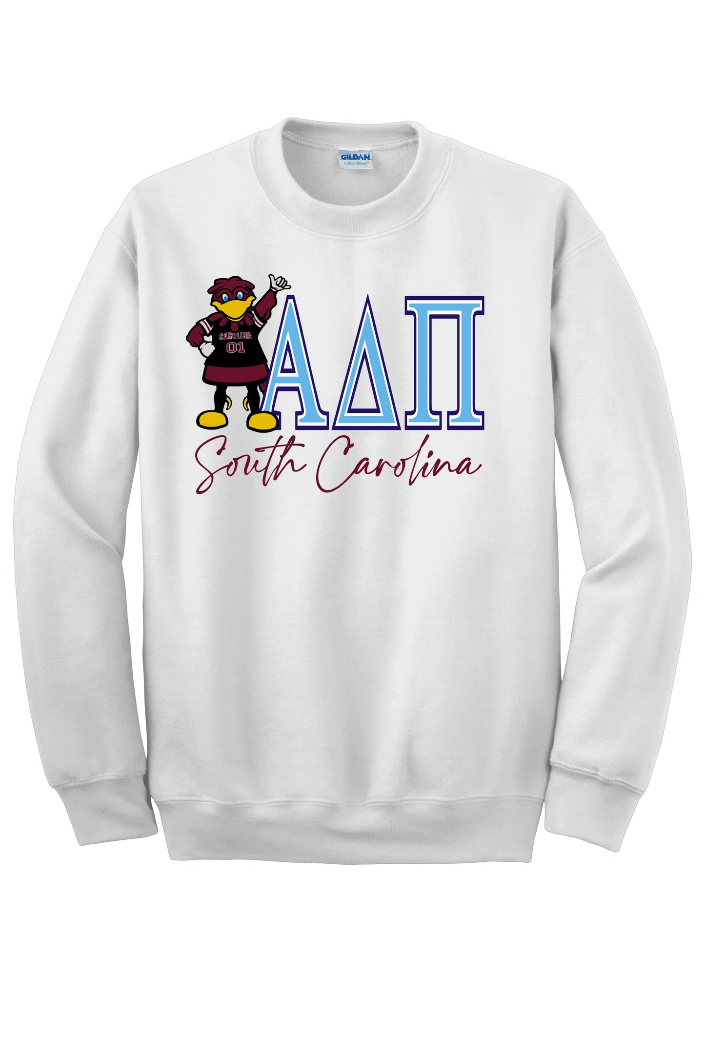 USC ALPHA DELTA PI - Heavyweight Crewneck Sweatshirt with Cocky ADPI Logo