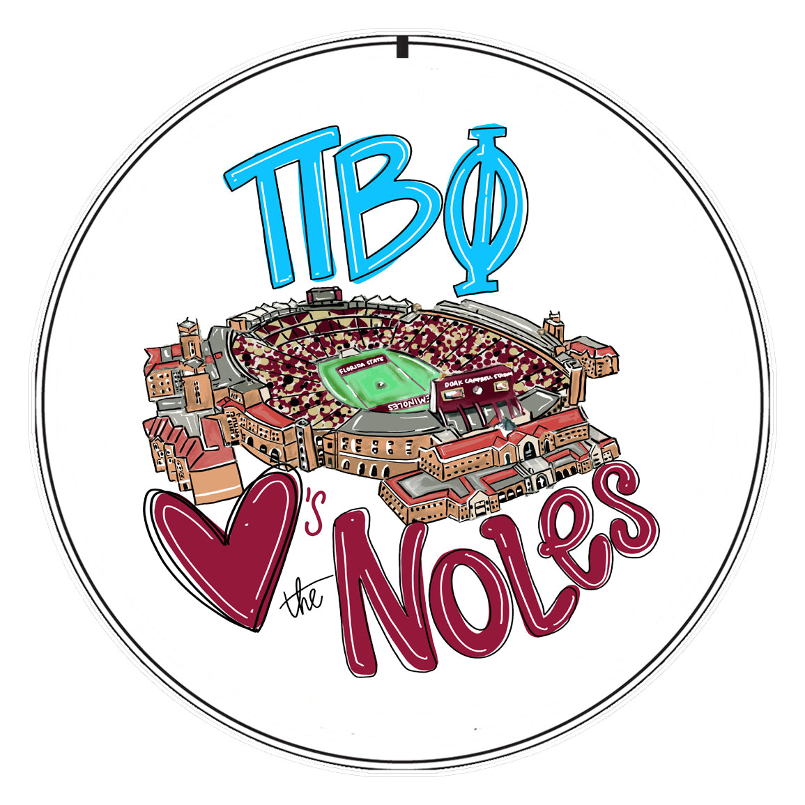 FSU Pi Beta Phi Doak Campbell Stadium Button