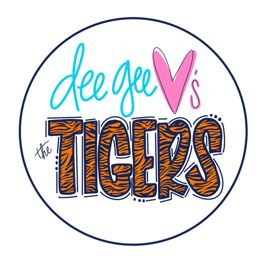 DEE GEE TIGER PRINT GAME DAY BUTTON