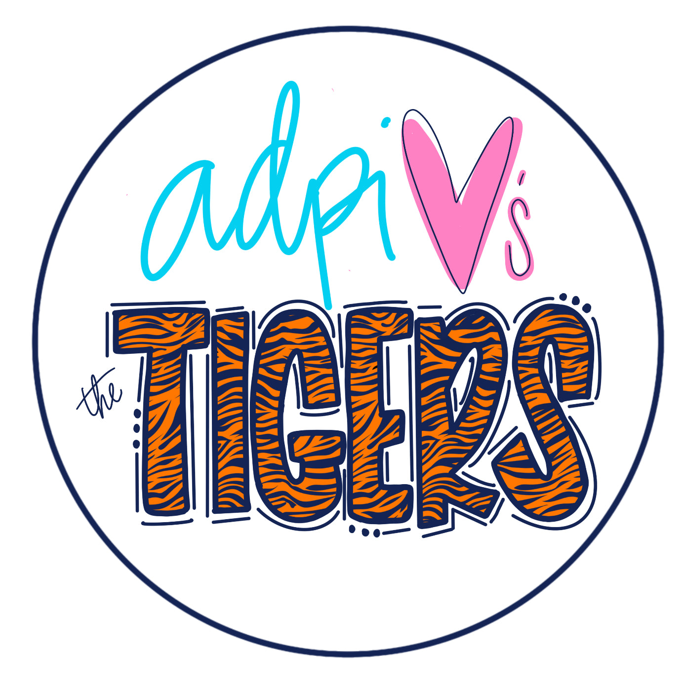 AUBURN ALPHA DELTA PI TIGER PRINT SPIRIT BUTTON