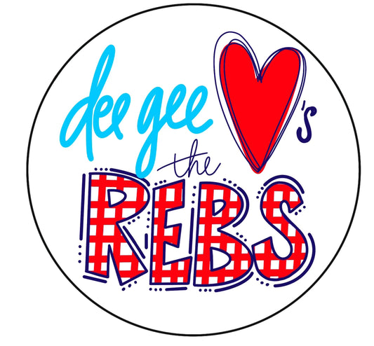 OLE MISS DELTA GAMMA LOVES THE REBS- Gingham Spirit Button