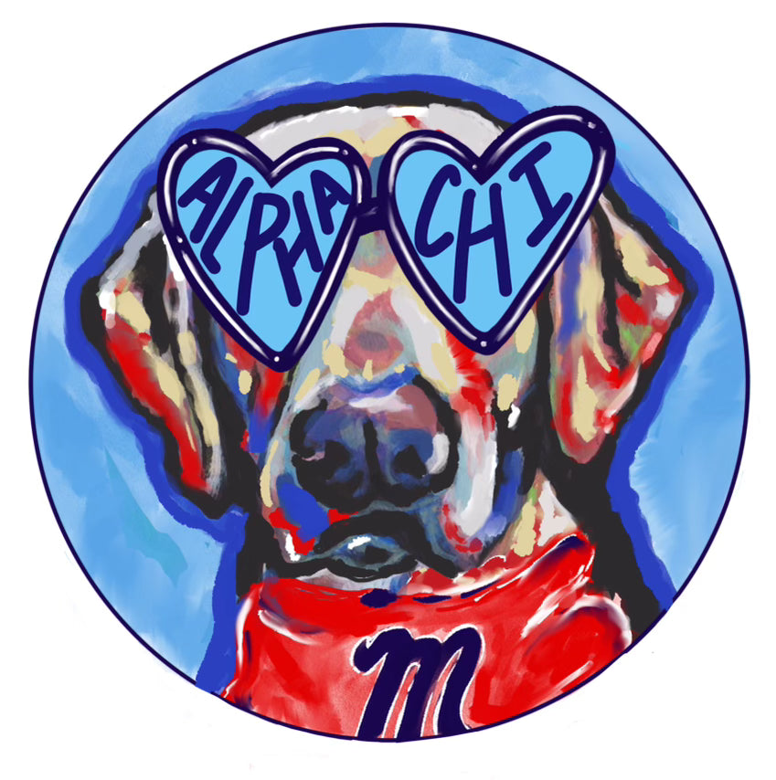 OLE MISS ALPHA CHI OMEGA JUICE SPIRIT BUTTON