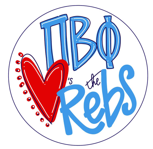 OLE MISS PI BETA PHI Loves the Rebs Spirit Button