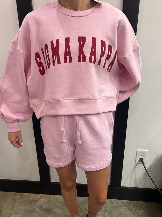 University of Alabama - Sigma Kappa Cropped Sweatshirt / Short Set