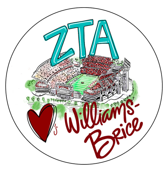 USC Zeta Tau Alpha William Brice Stadium Button