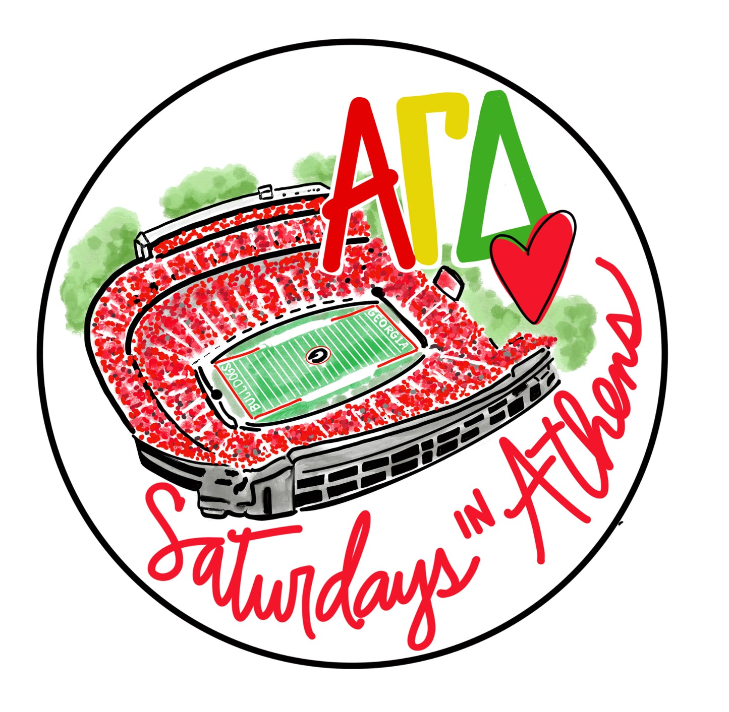 UGA Alpha Gamma Delta Stadium Button