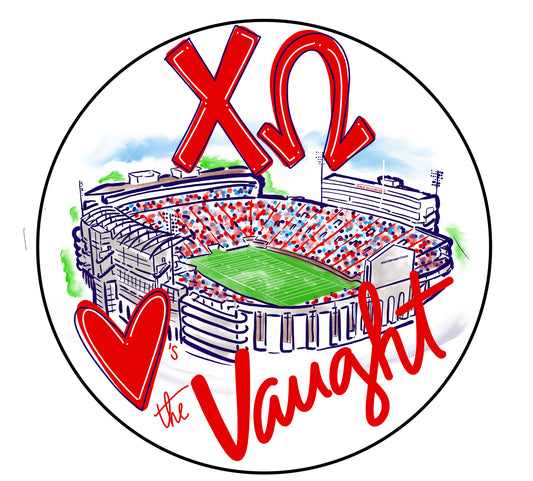 Ole Miss Chi Omega Loves the Vaught Stadium Button