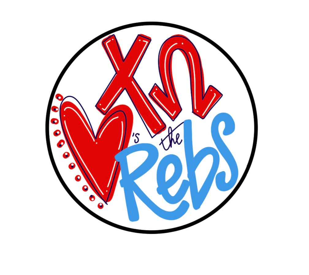 Ole Miss Chi Omega Loves the Rebs Button