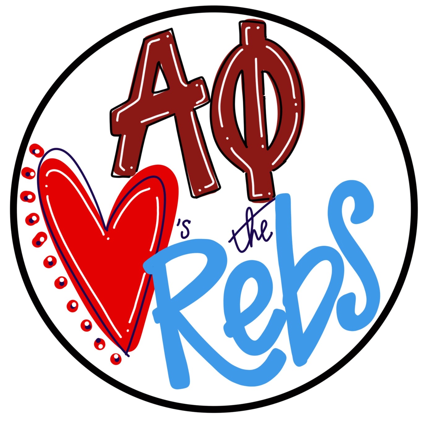 Ole Miss Alpha Phi Loves the Rebs Button