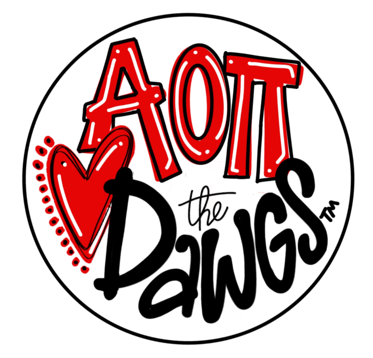 UGA Alpha Omicron Pi Loves The Dawgs Spirit Button