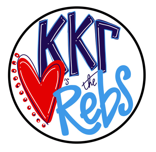 OLE MISS KAPPA KAPPA GAMMA LOVES THE REBS BUTTON
