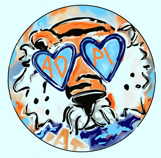 AUBURN ALPHA DELTA PI AUBIE SPIRIT BUTTON