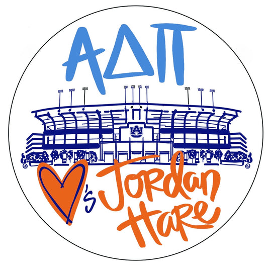 Auburn -Alpha Delta Pi Loves Jordan Hare Spirit Button